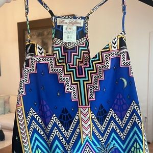 Silk Mara Hoffman top. Blue and many colors. In size xs